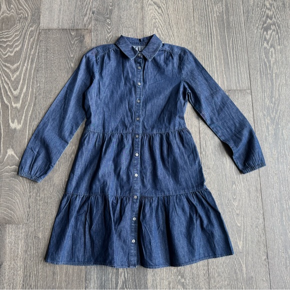 J. Crew Factory Chambray Collared Mini Shirtdress Size 2 - Picture 2 of 6
